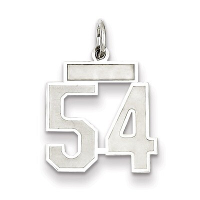 Charm Number 54 Satin Sterling Silver Small QPS54, MPN: QPS54, 191101282829