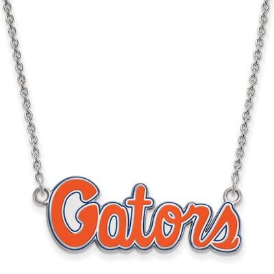 University of Florida Small Enamel Pendant with Chain Necklace Sterling Silver SS080UFL-18, MPN: SS…