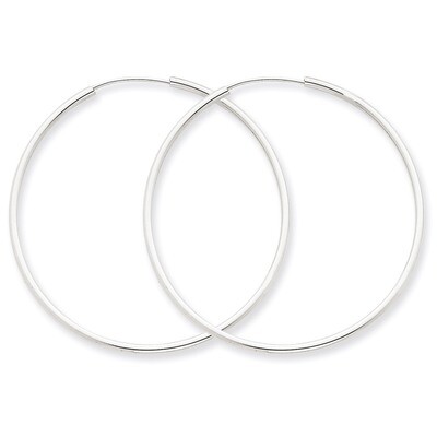 1.5mm Polished Endless Hoop Earrings 14k White Gold XY1188, MPN: XY1188, 883957299730