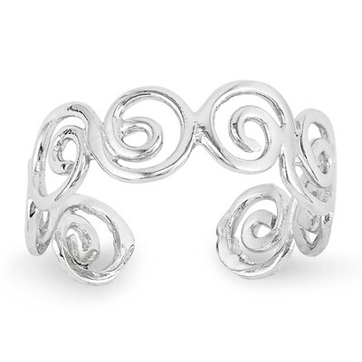 Swirl Toe Ring 14k White Gold C2088, MPN: C2088, 752908236578