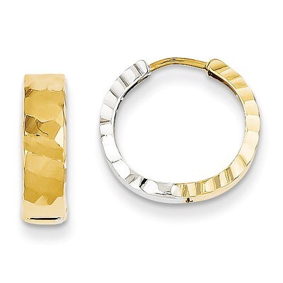 Textured Hinged Hoop Earrings 14k Two-Tone Gold TL555, MPN: TL555, 869887171346