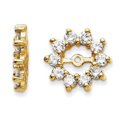 Earring Jacket 14k Gold AA Quality Diamond XJ1AA, MPN: XJ1AA, 883957115016