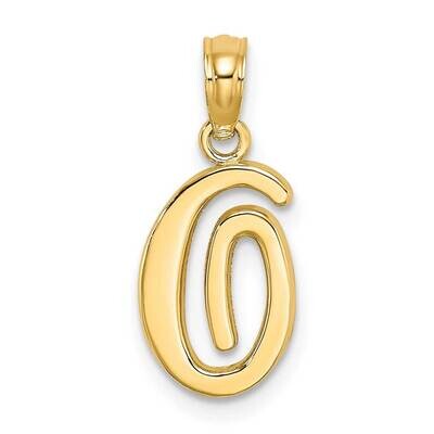 O Script Initial Charm 14k Gold Polished K6422O, MPN: K6422O, 637218007127