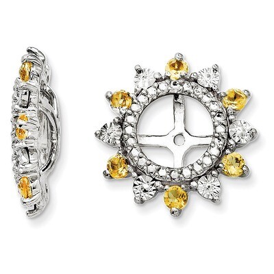Citrine Earring Jacket Sterling Silver Rhodium QJ105NOV, MPN: QJ105NOV, 191101388002