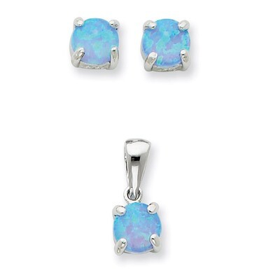 Opal Pendant &amp; Earring Set Sterling Silver QST205, MPN: QST205, 191101285578