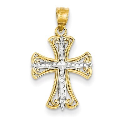 Diamond-cut Cross Pendant 14k Gold K5018, MPN: K5018, 883957346090