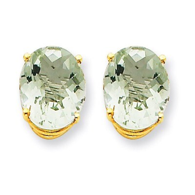 10x8 Oval Green Quartz Earrings 14k Gold XE90AG, MPN: XE90AG, 883957108834