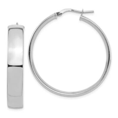 7mm Hoop Earrings 14k White Gold High Polished TF1415W, MPN: TF1415W, 191101987410