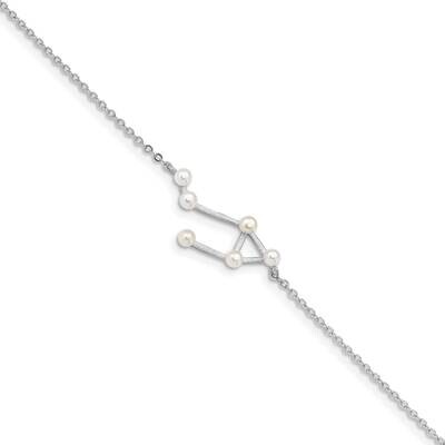 6 2-3mm Fwc Pearl Libra with 1 Inch Extension Bracelet Sterling Silver Rhodium-plated QG5090-7, MPN…