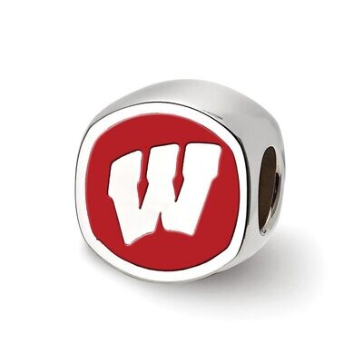 University of Wisconsin W Cushion Shaped Double Logo Bead Sterling Silver SS501UWI, MPN: SS501UWI, …