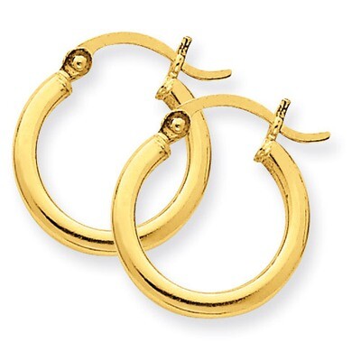 Lightweight Tube Hoop Earrings 14k Gold T917L, MPN: T917L, 883957287461
