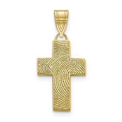 Small Cross Fingerprint Pendant 10k Gold 10XNA1087Y, MPN: 10XNA1087Y,