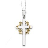 No Greater Love Cross 18 Inch Necklace Sterling Silver Gold-plated QSX114, MPN: QSX114, 883957715681