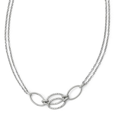 Leslie&#39;s Double Strand Link Necklace 17.5 Inch 14k White Gold Polished HB-LF586-17.5, MPN: LF586-17…