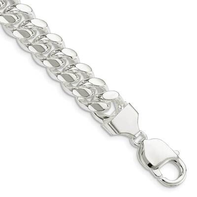 10.5mm Polished Domed Curb Chain 8 Inch Sterling Silver QDB300-8, MPN: QDB300-8,
