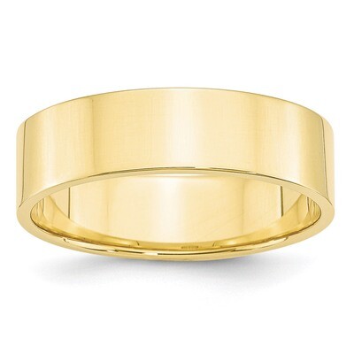 6mm Lightweight Flat Band 10k Yellow Gold 1FLL060 Engravable, MPN: 1FLL060, 886774307213
