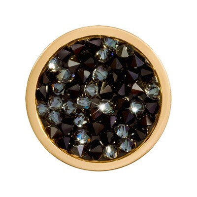 Nikki Lissoni Black Rock Crystal Gold-Plated 23mm Coin C1425GS, MPN: C1425GS, 8718627469767