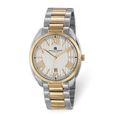 Charles Hubert Mens Two-Tone Stainless Steel Off-White Dial Watch  XWA6082, MPN: XWA6082, 848870008…