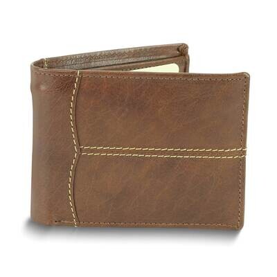 Brown Contrast Stitch Bifold Wallet GM25082BRN, MPN: GM25082BRN,