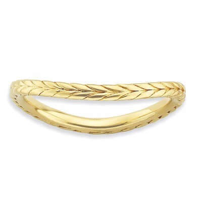 Gold-plated Wave Ring - Sterling Silver Polished QSK827, MPN: QSK827, 886774226316