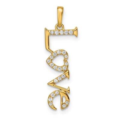 Love Diamond Pendant 14k Gold Polished PM8542-012-YA, MPN: PM8542-012-YA, 196904070307