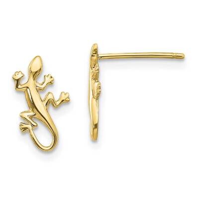Gecko Post Earrings 10k Gold Polished 10TM738, MPN: 10TM738, 191101565151