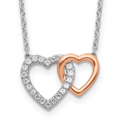 Si1/Si2, G H I, Hearts Necklace 14k Gold Lab Grown Diamond PM9148-021-WRLG-18, MPN: PM9148-021-WRLG…