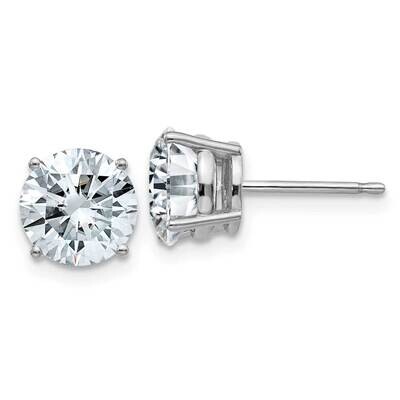 3ct. 7.5mm Round D E F Pure Light Moissanite Earrings 14k White Gold WG326-14MP, MPN: WG326-14MP, 1…