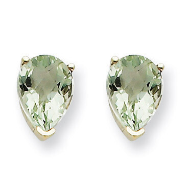 7x5 Pear Green Quartz Earrings 14k White Gold XE80WAG, MPN: XE80WAG, 883957103273