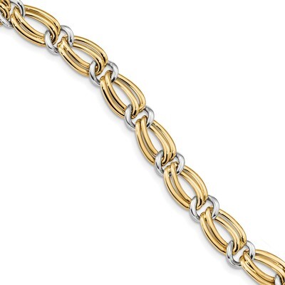7.5 Inch Polished Bracelet 14k Two-Tone Gold SF2407-7.5, MPN: SF2407-7.5, 191101981098
