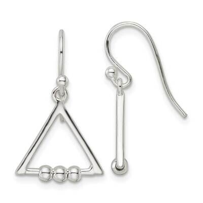 Triangle and Bead Shepherd Hook Earrings Sterling Silver Polished QE16087, MPN: QE16087, 1969041697…