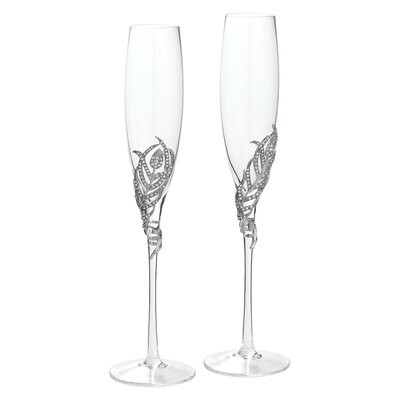 Olivia Riegel Silver Mora Champagne Flute Set of 2 FL1107, MPN: FL1107, 817655011769