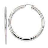 Polished Hollow Hoop Earrings - Stainless Steel SRE657 by Chisel, MPN: SRE657, 191101075940