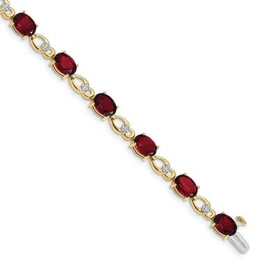 Garnet Diamond Bracelet 14k Gold BM4496-GA-005-YA, MPN: BM4496-GA-005-YA, 191101332494