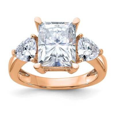 4 7/8ct.Three Stone D E F Pure Light Moissanite Engagement Ring 14k Rose Gold RM4448E-390-RMP, MPN:…