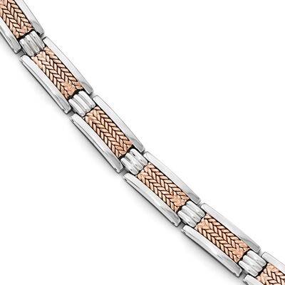 Polished Rose IP-Plated Bracelet - Stainless Steel SRB1641-8.5 by Chisel, MPN: SRB1641-8.5, 1911016…