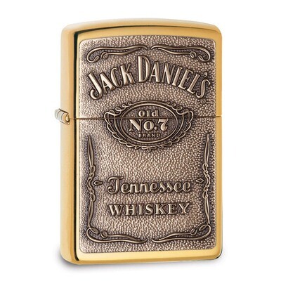 Zippo Jack Daniels Label Brass Emblem High Polish Brass Lighter GM17929, MPN: GM17929, 0-41689-1642