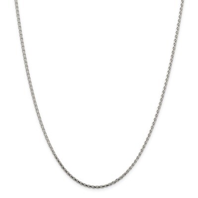 20 Inch 2.15mm Diamond-cut Round Spiga Chain Sterling Silver QSR060-20, MPN: QSR060-20, 886774408866