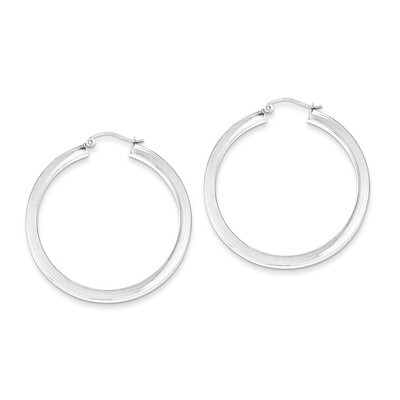 Hoop 3mm Earrings Sterling Silver Rhodium-plated QE826, MPN: QE826, 883957941080