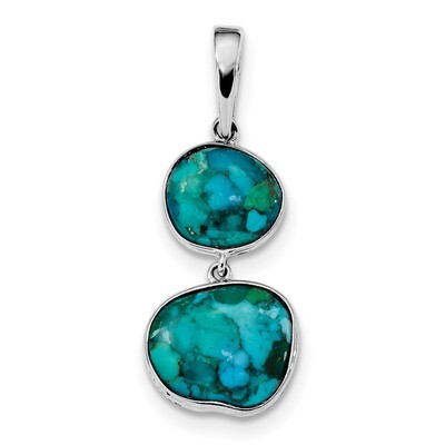 Reconstituted Turquoise Pendant Sterling Silver Rhodium-plated QP4989, MPN: QP4989, 883957926568