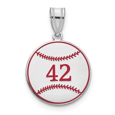 Personalized Baseball with Epoxy Pendant 10k White Gold 10XNA1364W, MPN: 10XNA1364W,