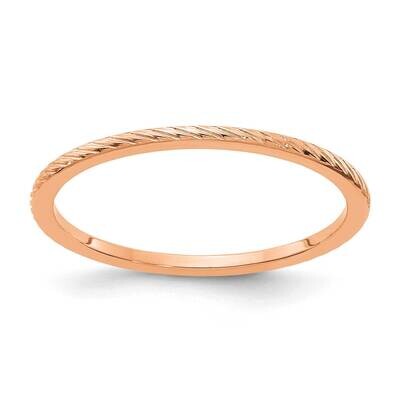 1.2mm Twisted Wire Pattern Stackable Band 14k Rose Gold STK22-120R, MPN: STK22-120R, 191101669682