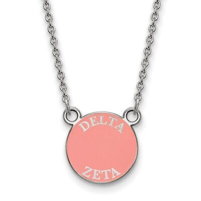 Delta Zeta Extra Small Enameled Pendant with 18 Inch Chain Sterling Silver SS012DZ-18, MPN: SS012DZ…