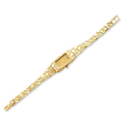 Ladies Rectangular Champagne 15x31mm Dial Solid Nugget Watch 14k Gold NB261Y-7, MPN: NB261Y-7, 8867…