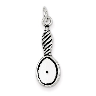 Sterling Silver Antiqued Vintage Hand Mirror Charm QC7709