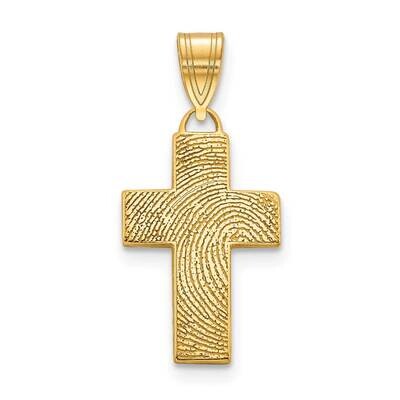 Small Cross Fingerprint Pendant 14k Gold XNA1087Y, MPN: XNA1087Y,