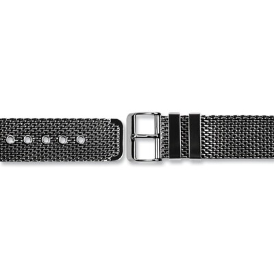 22mm PVD Black Stainless Steel Mesh 2-Piece Watch Band  BA415-22, MPN: BA415-22,