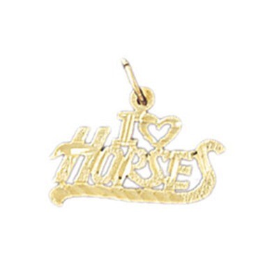 Dazzlers Jewelry I Love Horses Pendant Necklace Charm Bracelet in Yellow, White or Rose Gold 10784,…