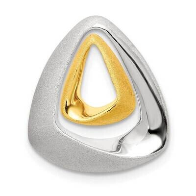 Satin/Polished Triangle Slide Sterling Silver Gold-plated QP5387, MPN: QP5387, 886774094441