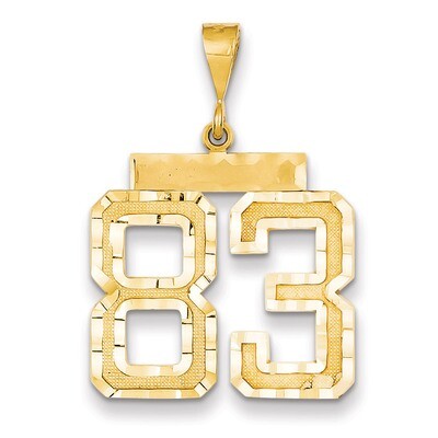 Number 83 Charm 14k Gold Large Diamond-cut LN83, MPN: LN83, 883957122748